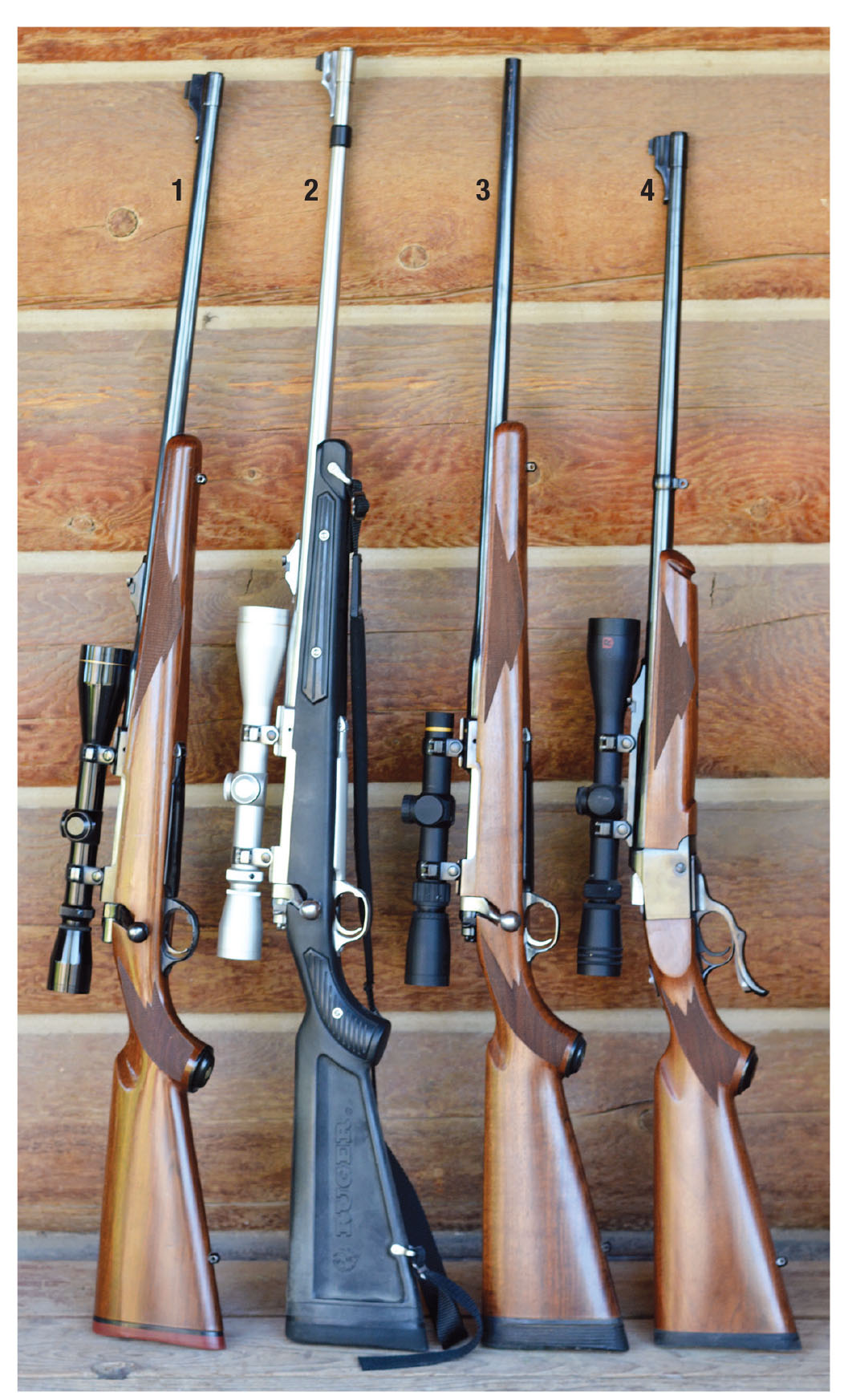 Brian has used many Ruger rifles chambered in .338 Winchester Magnum, including the (1) M77RS, (2) M77RS MK II All-Weather, (3) M77 MK II and (4) Ruger No. 1.